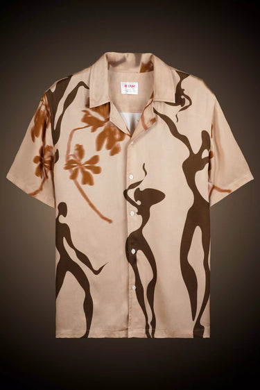 beige boho shirt for men