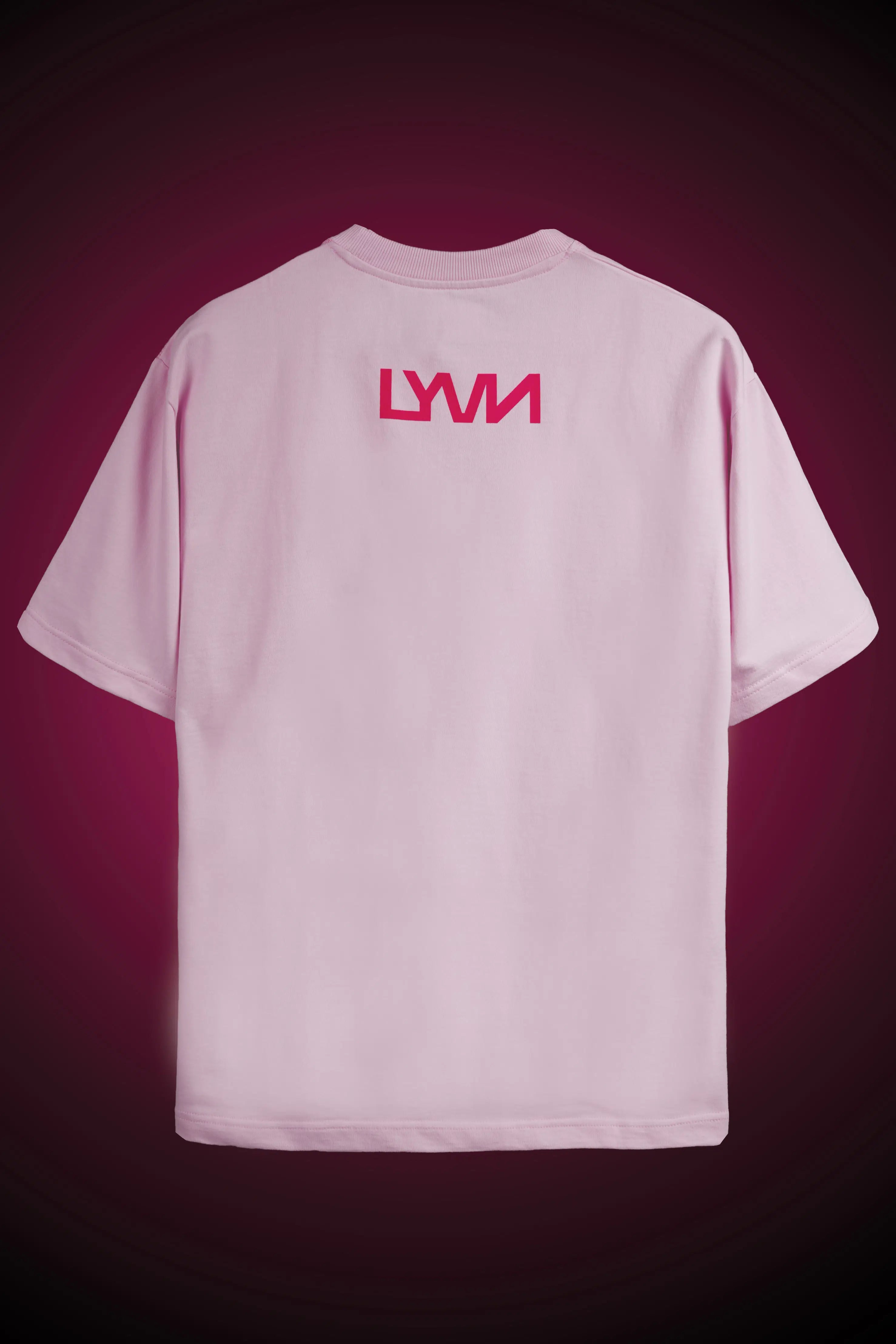 OVERSIZED PINK ABSTRACT FACE T-SHIRT