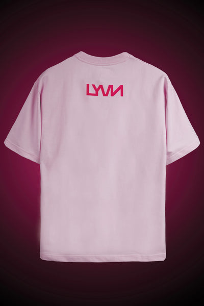 OVERSIZED PINK ABSTRACT FACE T-SHIRT