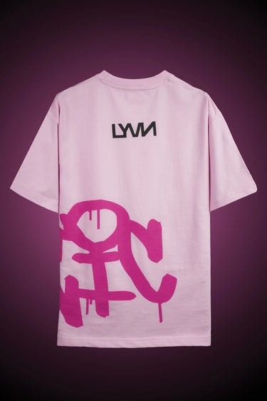 UNISEX PINK CHAOTIC OVERSIZED T-SHIRT - BACK VIEW