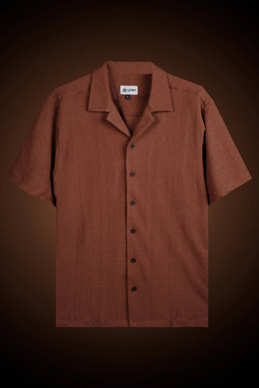 brown oversized shirt front view