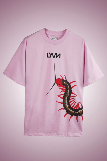 Pink P.A.P. oversized t-shirt with centipede graphic