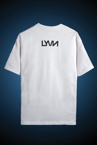 WHITE UNISEX OVERSIZED VAN GOGH LOST SHARK T-SHIRT - BACKVIEW