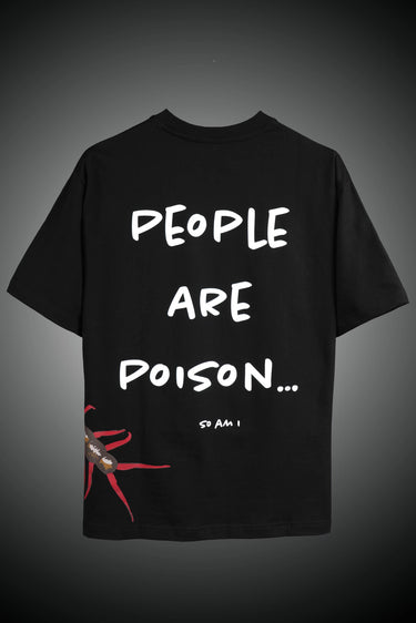 Black P.A.P. centipede oversized unisex t shirt - backview