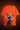 Orange oversized unisex t-shirt with a graphic of a dog and text on a dark background