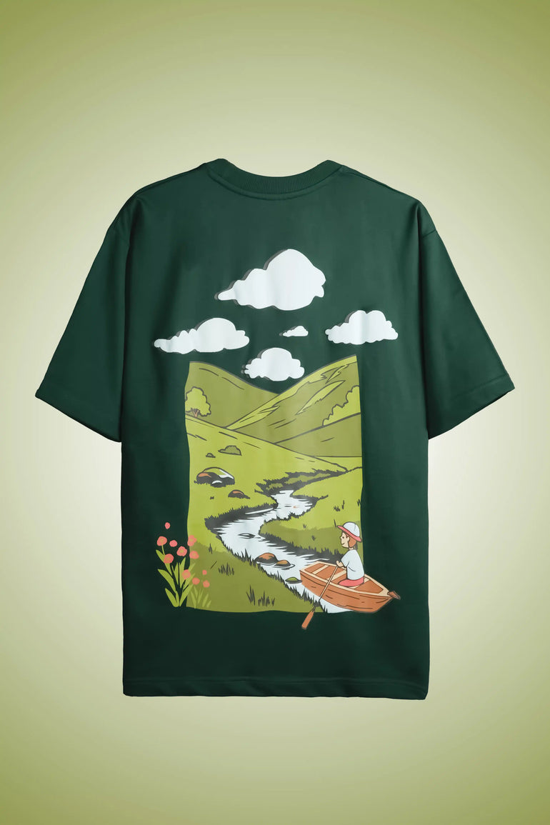 GREEN BRAIN ON VACATION OVERSIZED T-SHIRT
