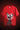 Red fool face unisex oversized t-shirt with a graphic of a dog