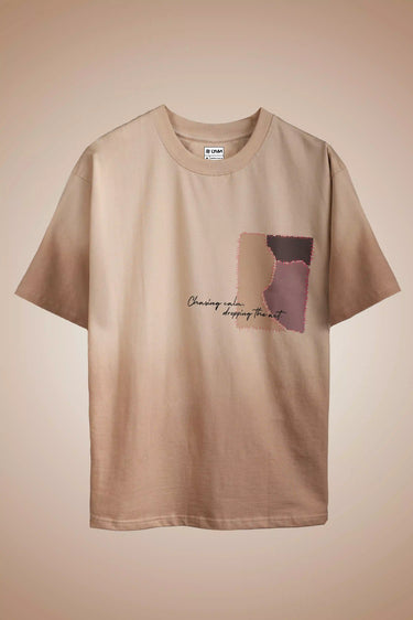 beige scar oversized t-shirt - fornt view