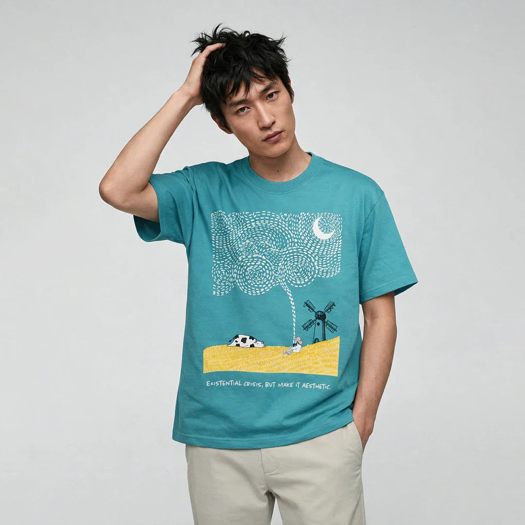 Clouded Mind By Van Gogh Oversized T-Shirt