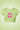 Light green graphic crop top with pink distorted text reading but is she me?.