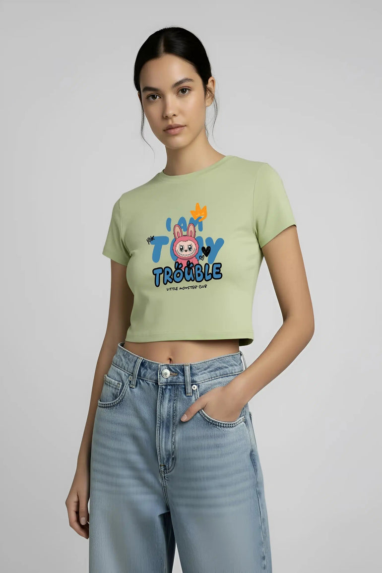 Tiny Trouble Graphic Crop Top