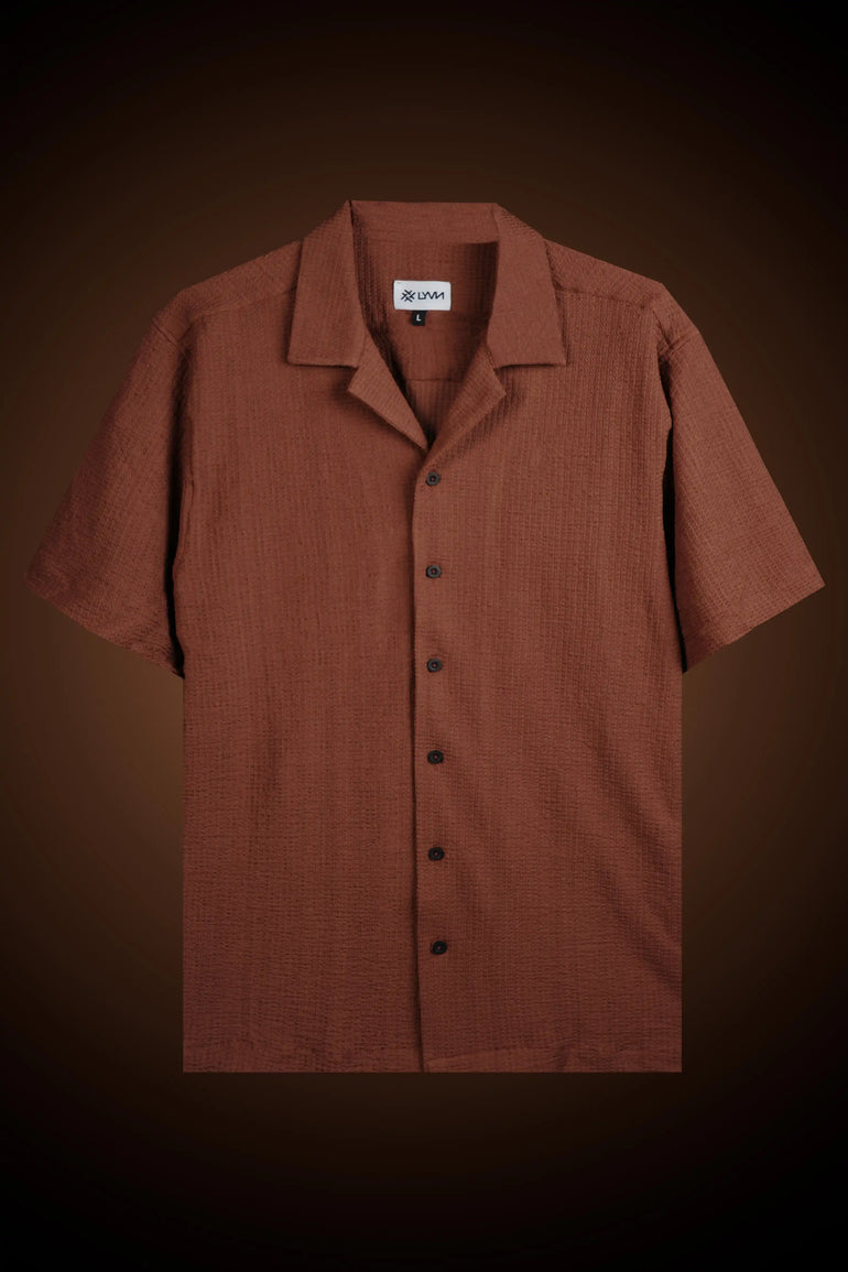 BROWN TEXTURED SHIRT