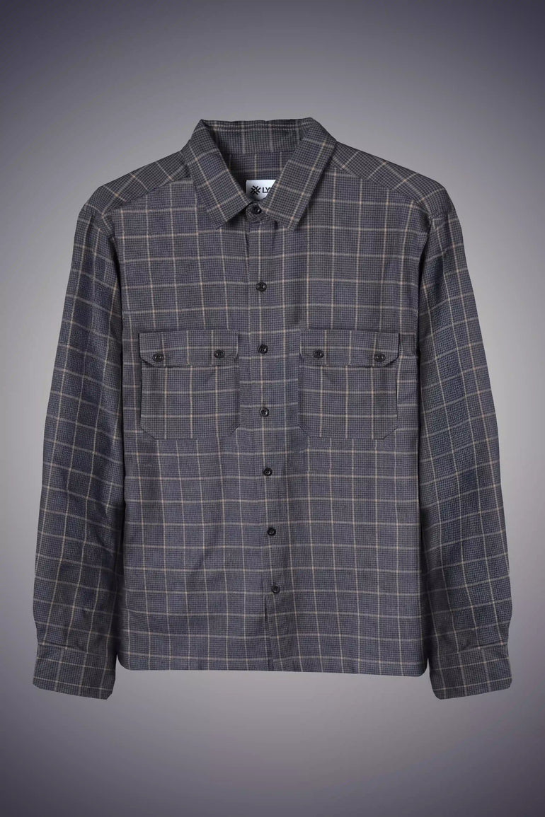 Navy Blue Checked Shacket