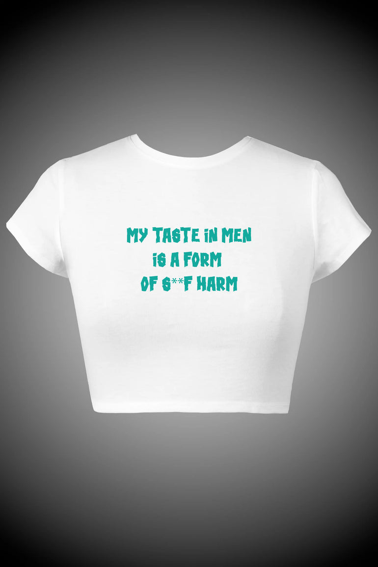 My Taste in Men! Graphic Crop Top