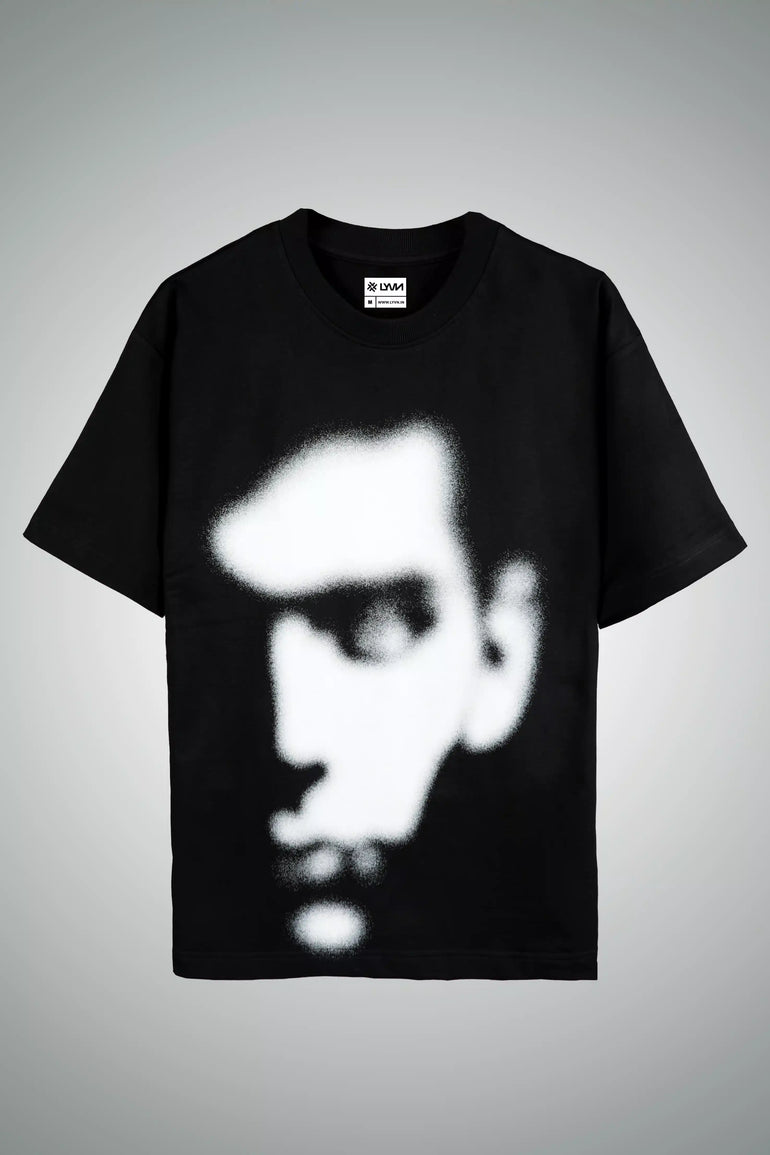 WHITE ABSTRACT FACE T-SHIRT